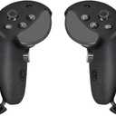 Globular Cluster Silicone Grips for Meta Quest Pro Controllers - come with PU leather Cushion Pad - more comfortable (Black)