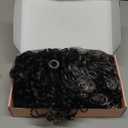 GORGIUS Glueless Curly Wig with Bangs Natural Black Synthetic Curtain Bang with Realistic Scalp Put On and Go 20 Inch