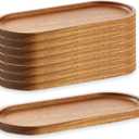 8Pack Wood Serving Trays 11.5x4 Inch Charcuterie Boards Oval Wooden Plates Wood Serving Platter Cheese Dinner Plates Bulk for Dessert Snack Bread Fruit Appetizer Dishes
