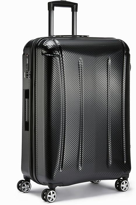 Amazon Basics 30-Inch Hardside Checked Luggage With TSA Lock, Hardshell Suitcase With Wheels, Expandable For Up to 12.5% More Space, With Scratch-Resistant Surface, 8 Multi-directional Wheels, Black