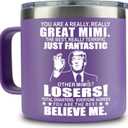 KIKUHE Mimi Gifts  Mimi Birthday Gifts  Gifts for Mimi From Granddaughter, Grandson for Birthday, Mothers Day, Christmas  Mothers Day Gifts for Mimi From Grandkids  14oz Mimi Coffee Mug Purple, Count of 3