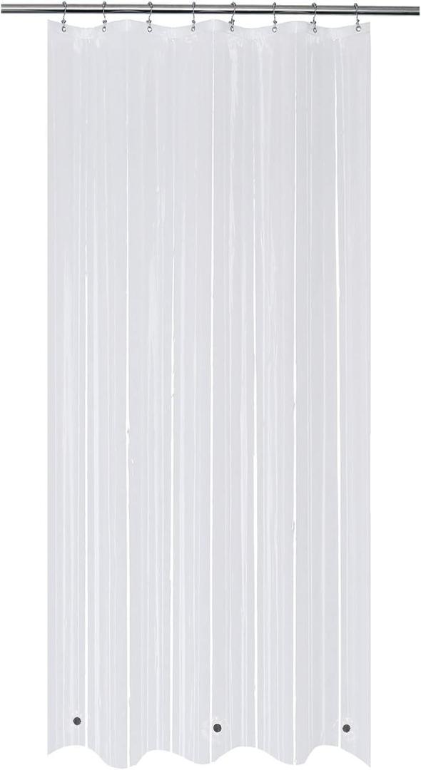 Mrs Awesome 48x84 Stall Shower Curtain Liner with 3 Magnets Clear PEVA 8G Thick & Heavy Duty Plastic Shower Curtain for Bathroom, Waterproof, 48 x 84 inches, Clear