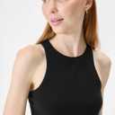 florence by mills Women's Bright Side Crop Racerback Tank Top (Black, L)
