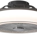 15.7" Ceiling Fan with Lights Remote Control, Low Profile Led Blade Ceiling Fan Enclosed Flush Mount Ceiling Fans with Timming for Bedroom, Living Room, 6-Speed Quiet DC, 3000-6000K, Gray