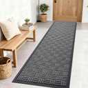 OLANLY Front Door Mat Outside Entrance 71x23, Absorbent, Heavy Duty Sturdy Natural Rubber Doormat Indoor Outdoor, Stain and Fade Resistant, Non-Slip Backing Low Profile Floor Mat for Entryway, Grey