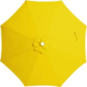 JEAREY 9 ft Patio Umbrella Replacement Canopy for 8 Ribs, Table Market Yard Umbrella Replacement Top Cover-Yellow (Canopy Only)
