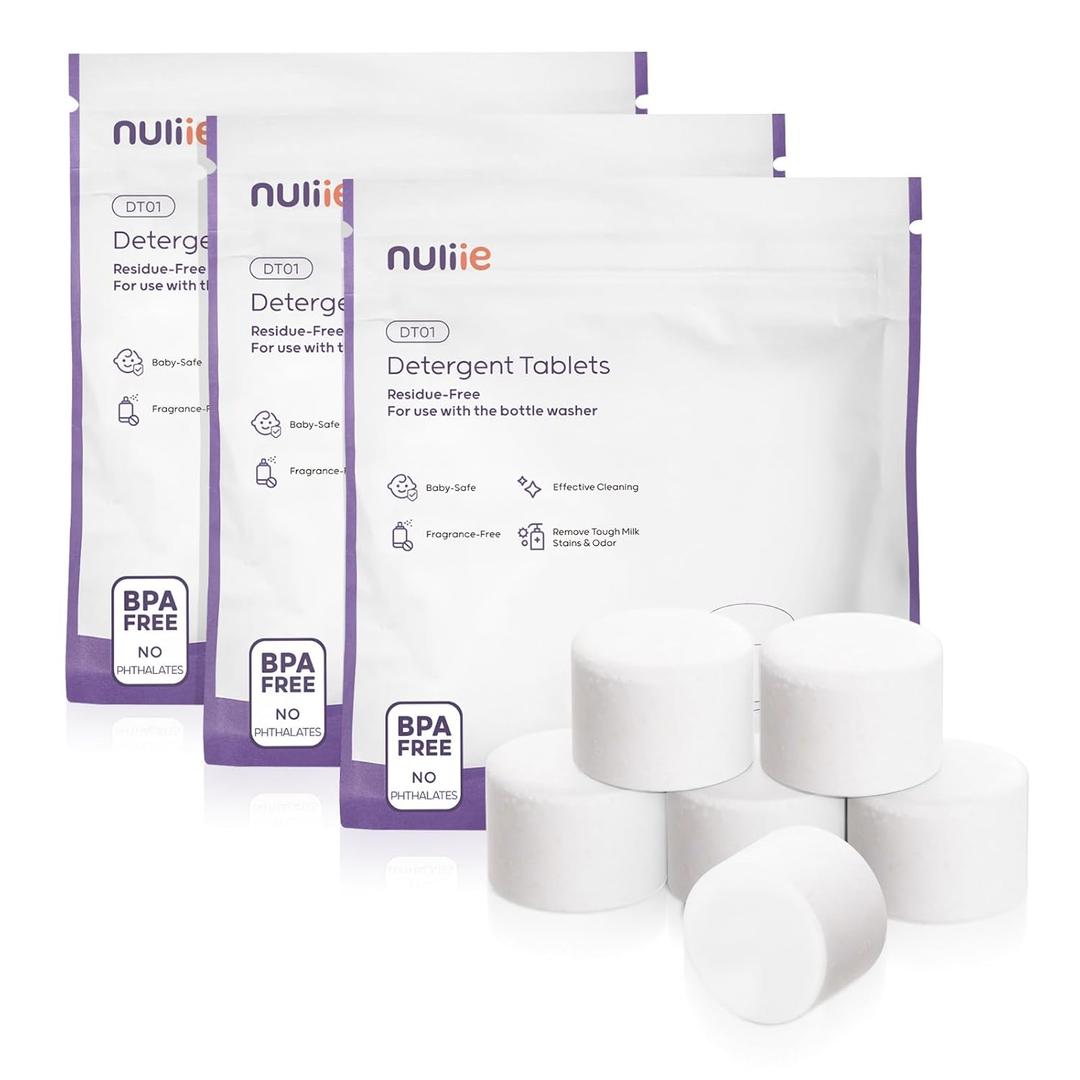 Nuliie 260 Detergent Tablets Compatible with Momcozy KleanPal Pro, GROWNSY EaseClean Bottle Washer, Fast-Dissolving, Remove Milk Residue & Odor, Gentle Formula Safe for All Baby Bottle Washers (260 Count (Pack of 1))
