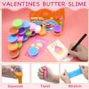 Valentines Day Gifts for Kids, 28 Pack Valentines Butter Slime Toys Valentines Cards Stress Relief Fidget Slime Toy Valentines Exchange Gifts for Kids School Classroom Valentines Party Favors