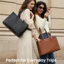 LOVEVOOK Laptop Tote Bag for Women 15.6 Inch Waterproof Leather Computer Bags Business Office Work Briefcase Black