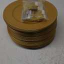 Tanlade 100 Pcs Charger Plates Bulk with Napkin Rings Set Include 50 Plastic Beaded Plate Chargers 50 Napkin Rings 13'' Round Dinner Plate Chargers Set for Table Setting Wedding Party(Gold)