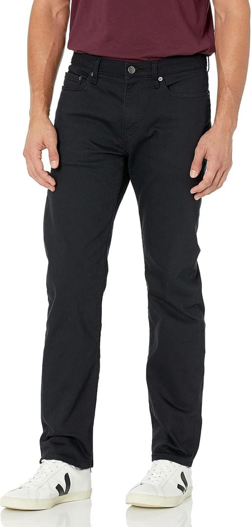Amazon Essentials Men's Straight-Fit Stretch Jean, Black, 29W x 28L