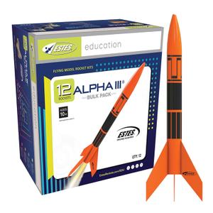 Estes 1751 Bulk Pack of 1751 Alpha III Rocket-Building Kits, Beginner Flying-Rocket-Model Kits for Ages 10+, Classroom Science Experiments (12.3 in. (31.1 cm))