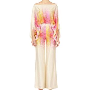 REASERAL Womens Fall Loose 2 Piece Outfits Off Shoulder Printed Long Sleeve Casual Going Out Wide Leg Pants Set (Medium)