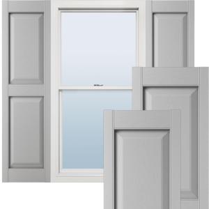 Ekena Millwork Lifetime Vinyl LP2S14X07100PG Standard Two Equal Panel Vinyls, Raised Panel Vinyl Shutters, w/Installation Shutter-Lok's & Matching Screws (Per Pair), 14.75"W x 71"H, Paintable