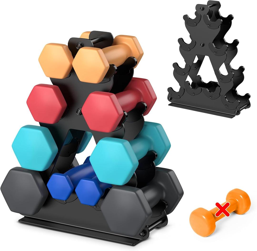 Dumbbell Rack Stand Only | Space-Saving Weight Rack for Home Gym, Hand Weight Rack Dumbbell Storage for Dumbbell Set (3-15 LB), Durable Metal Stand with Easy Assembly (Dumbell not Included)