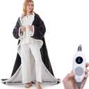 Westinghouse Electric Snuggle Throw Blankets with Foot Pocket, Wearable Heated Blanket with Sleeves, 6 Heating Levels & 2 to 10 Hours Heating Time Settings, 50 * 70"+18", Grey