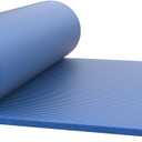 Foam Sleeping Pad for Camping - 1.25-Inch-Thick Waterproof Sleep Pad with Carry Straps for Cots, Tents, or Sleepovers by Wakeman Outdoors (Black) (Blue)