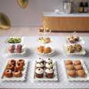 10 Pack Cake Stand Set with 3 x Two-Tier and 3 x Three-Tier Cupcake Stands, Plastic Dessert Table Stand Set 3 Tired Cookie Tray and 4 Pcs Dessert Trays