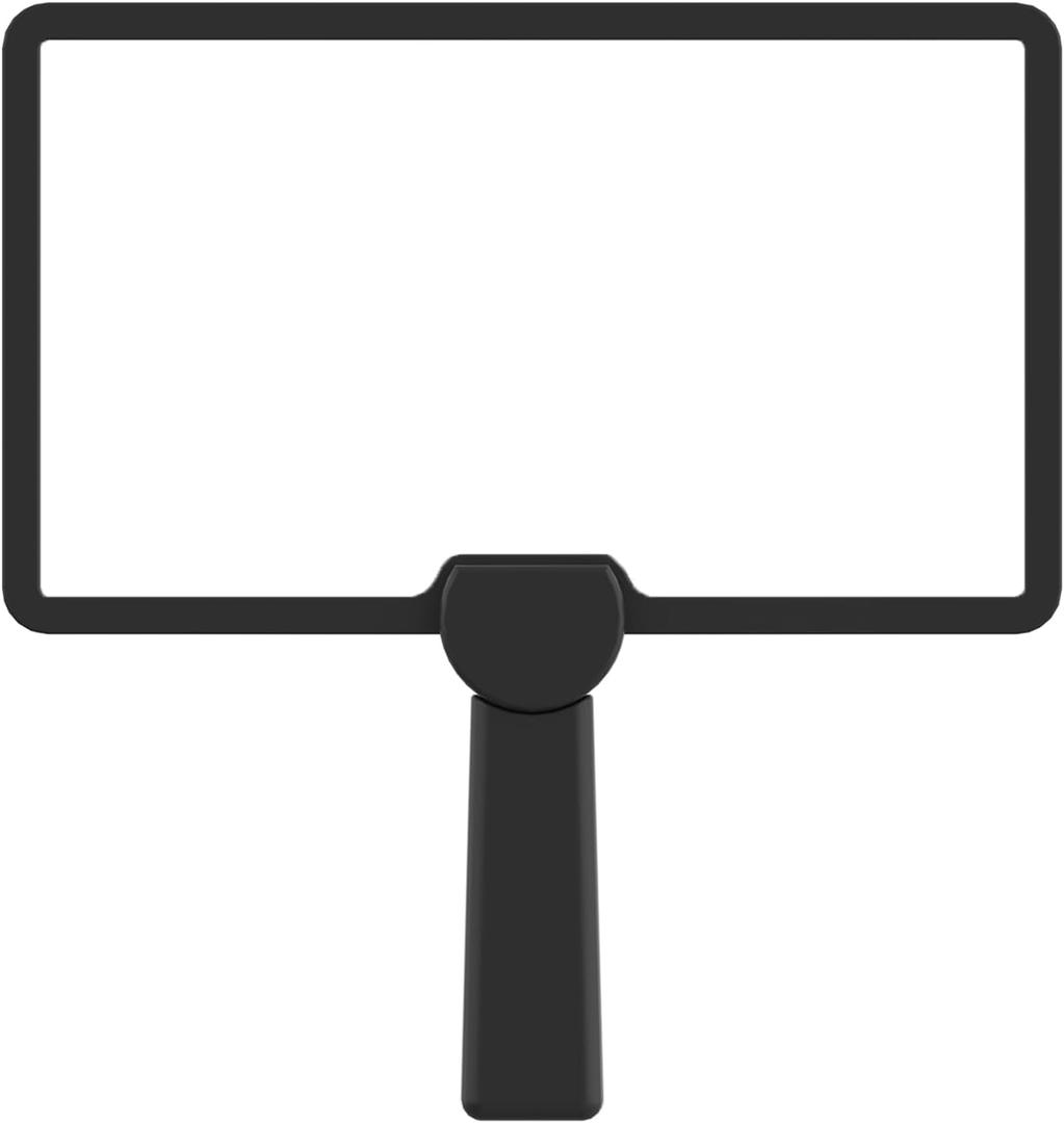 5X Large Rectangle Reading Magnifier, 10in x 6in Handheld or Neckheld Magnifying Glass Scratch Resistant Glass Lens Seniors Reading, Hobbies, Repair, Observation(Black)