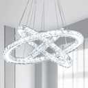 Modern LED Chandeliers Crystal Chandeliers Ceiling Light Three Rings Pendant Light with Acrylic for Bedroom Dinning Room Hallway(Cool White 30/40/50)