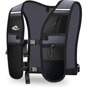 Running Vest for Women Men, Lightweight Breathable Hydration Vest with Large Compartment, Reflective Running Hydration Vest, Running Water Vest for Hiking Cycling Marathon Trail Jogging Race