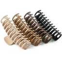 MAORULU Extra Large Matte Claw Hair Clips for Thick Hair, 5.25 lnch, for Women and Girls, 4 Pack (Black Coffee Brown Beige)