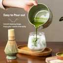 Matcha Whisk Set, Ceramic Matcha Set, 6 Pcs Matcha Kit Includes Matcha Bowl, Matcha Whisk with Holder, Bamboo Scoop, Scoop Rest, Sifter, Ceremonial Matcha Tea Set, Perfect Gifts, Green