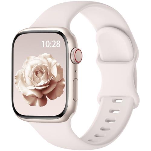 Sport Silicone Band Compatible with Apple Watch Bands 38mm 40mm 41mm 42mm 44mm 45mm 46mm 49mm for Women Men, Soft Wristband Water-proof Strap for iWatch Bands Series 11 10 9 8 7 6 5 4 3 2 1 Ultra SE