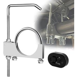 Universal 2.5" Exhaust Hangers, Stainless Steel Exhaust Clamp with Hanger Rear Muffler, Rubber Exhaust Hangers for 2-1/2 Inch Exhaust Pipes (1Pcs 2.5 Inch)