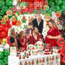 Christmas Gingerbread Gender Reveal Decorations Red Green Christmas Gender Reveal Paper Plates Napkin Tablecloth Balloons Boxes Tablecloth Backdrop Cake Topper for Xmas Baby Shower Party Decor