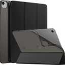 MoKo for iPad Air 13 inch Case M3 2025/M2 2024, iPad Pro 12.9 2022/2021 Case with Soft Translucent Frosted TPU Back Shell, Slim Smart Folio Protective Cover, Auto Wake/Sleep, Support Touch ID, Black
