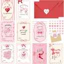 Galentines Day Cards Set for Girls, 36 Pcs Aesthetic Galentines Day Cards with Envelopes and Heart Stickers, Cute Galentine Gifts for Friends Girl Groups Classroom Exchange