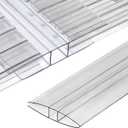 Polycarbonate Greenhouse Panels (H Connectors) - 0.15" Thick, Fits 4mm Twin-Wall Polycarbonate Panels, Join 2 Pieces of Panels Together, 4-Foot Length, 10 Pieces (H Connectors 4mm, 4ft)