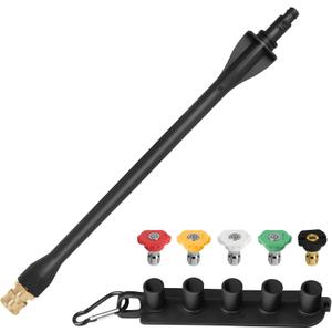 Pressure Washer Wand 308494075 with 5 Spray Nozzles and 1 Tips Holder for Ryobi, Portland, Husky pressure washer gun