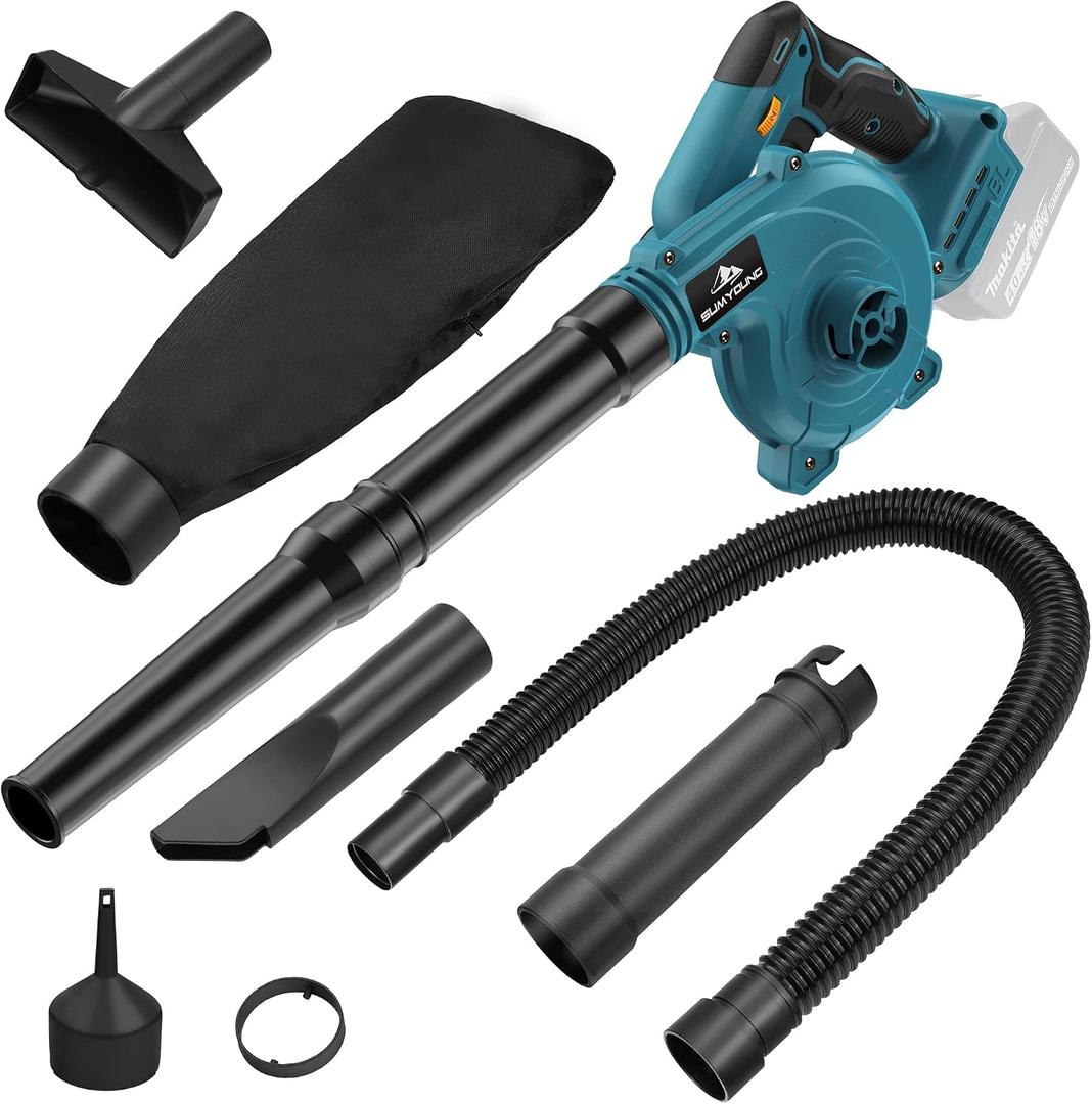Cordless Leaf Blower for Makita 18V Battery,Electric Jobsite Air Blower with Brushless Motor,6 Variable Speed Up to 180MPH,2-in-1 Handle Electric Blower and Vacuum Cleaner(Battery Not Included),  For Makita