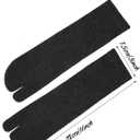 Geyoga 6 Pairs Flip Flop Socks Tabi Split Toe Socks Elastic Cotton for Men Women (Black)