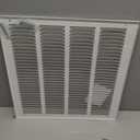 EZ-FLO 16 x 16 Inch (Duct Opening) Return Air Vent Cover for Wall or Ceiling, Solid Steel Return Air Grille, HVAC Vent Cover, White, 61641