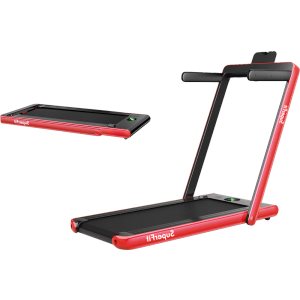 SuperFit 4.75HP 2 In 1 Folding Treadmill W/Remote APP Control Red