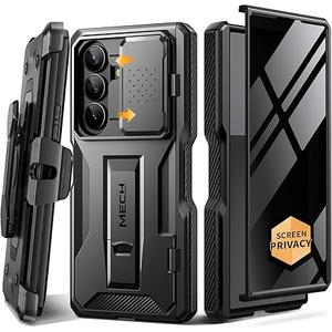 TONGATE for Z Fold 7 Case with Privacy Screen Protector, [Built-in Slide Camera Cover & Stand] [Anti Spy] Military Grade Drop Phone Case for Samsung Galaxy Z Fold 7 with Belt Clip, Black Privacy