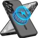 2 x Magnetic Case for Samsung Galaxy S22 Plus Case Fit for MagSafe, Slim Protective for Galaxy S22 Plus Phone Case S22Plus Non-Fingerprint Translucent PC Back TPU Bumper-Frosted Black