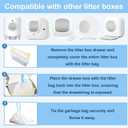 80-Pack 21.6"Opening x 11.8"L Heavy Duty Cat Litter Box Liners for Fsitego & Fumoi Automatic Litter Boxes, Extra Thick Self-Cleaning Litters Box Bags, Cat Litters Bags with Drawstring and Leakproof