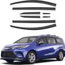 Black Rain Guards Fit for Toyota Sienna 2021 2022 2023 Tape-On Side Shatterproof Window Visor Window Deflectors, Rain Visors, 8-Piece Set