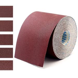 5 Grits Emery Cloth Roll60 to 240 Grit Sandpaper roll Ready-to-wrap Ready-to-Cut 4 inch by 32.8 feet Long Abrasive Sand Paper Rolls 60.80.120.180 and 240grid