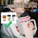 2 x Iced Coffee Silicone Ring for 30/40oz Stanley/tumbler Hot and cold universal Easy to clean Reuse 3.9-4 inch (pink)