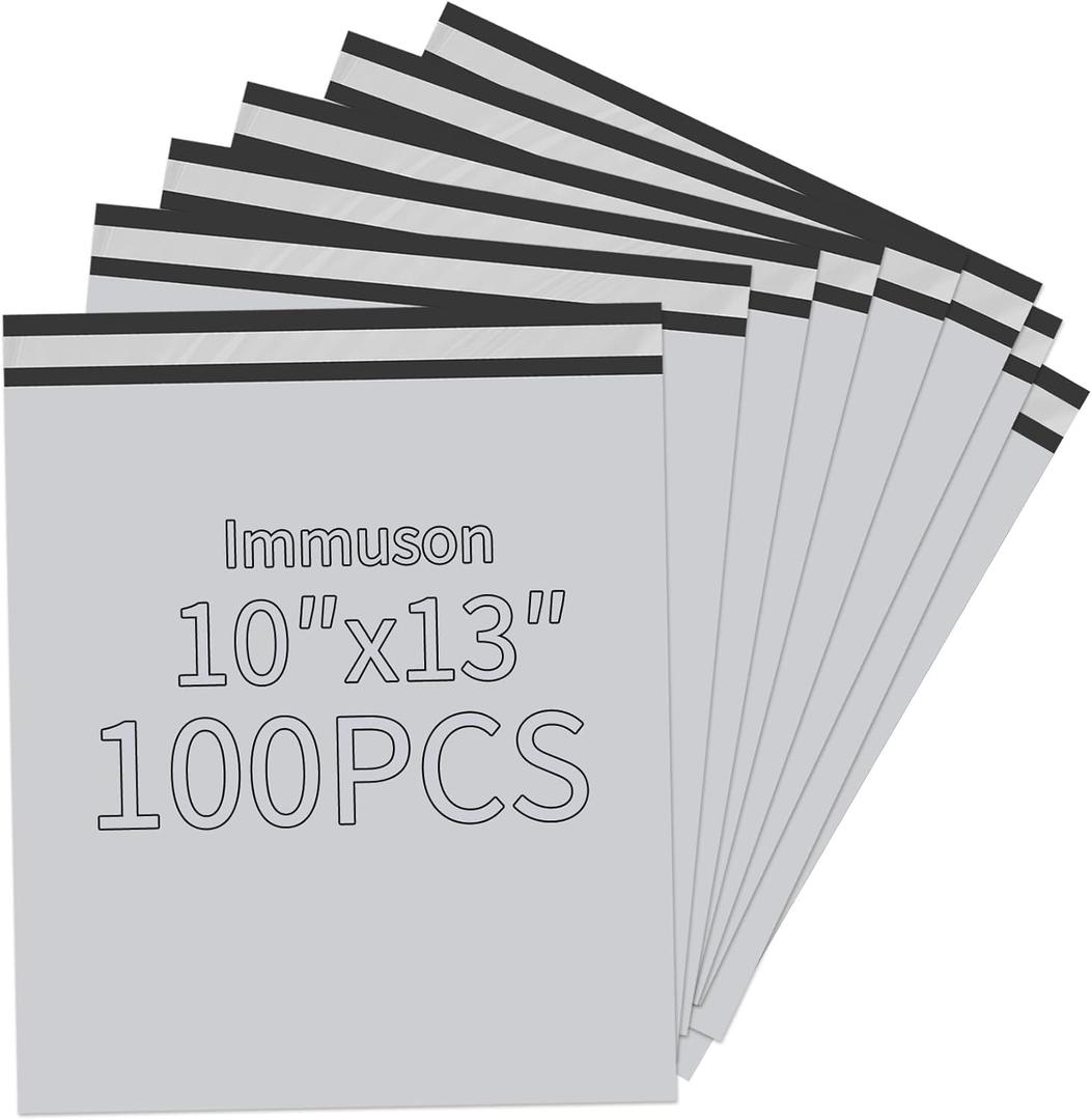 Poly Mailer 10x13 Inch 100 Pack, Shipping Bags for Business, Strong Adhesive Self-Sealing Bags, Waterproof Poly Bag for Clothing, Self-Sealing Envelopes Bags