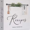 Family Recipe Binder (11x12 in) | Recipe Organizer Binder with Plastic Sleeves | 3-Ring Kit to Write & Store Your Own Recipes (25 Double-Sided Cards 50 Recipes, 12 Dividers) | Gift Box Included