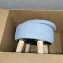 Wimarsbon Storage Ottoman, Modern Round Footrest with Soft Padded Seat, Teddy Velvet Footstool with Wood Legs, Accent Small Table or Plant Stand for Hallway, Living Room (Blue)