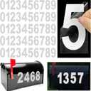 4 inch Reflective Mailbox Numbers Sticker (0-9, 5 Sets) for Outside, Strong Self Adhesive Vinyl House Numbers for mailbox, Signs, Door, Cars, Trucks, Home, Business, Address Number