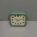 5.5" Large Analog Alarm Clock • Silent Non Ticking • Gentle Wake • Beep Sounds • Increasing Volume • Battery Operated Snooze and Manual Light • Retro Green