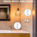 DEWENWILS Decorator Outlet Covers, Brushed Nickel Metal Light Switch Cover Plates, 4.92" x 3.14" Decorative Outlet Wall Plates, Switch Plate Covers for Home Decor, 2 Pack